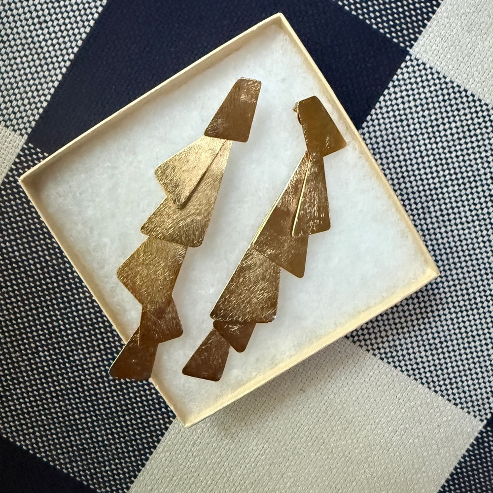Marcia Moran Gold Geometric Drop Earrings - Women Jewelry
